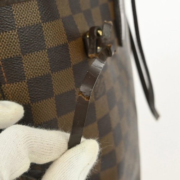 LOUIS VUITTON DAMIER NEVERFULL MM SHOULDER TOTE BAG N51105 AR4059 YQ02249 - Picture 6 of 11